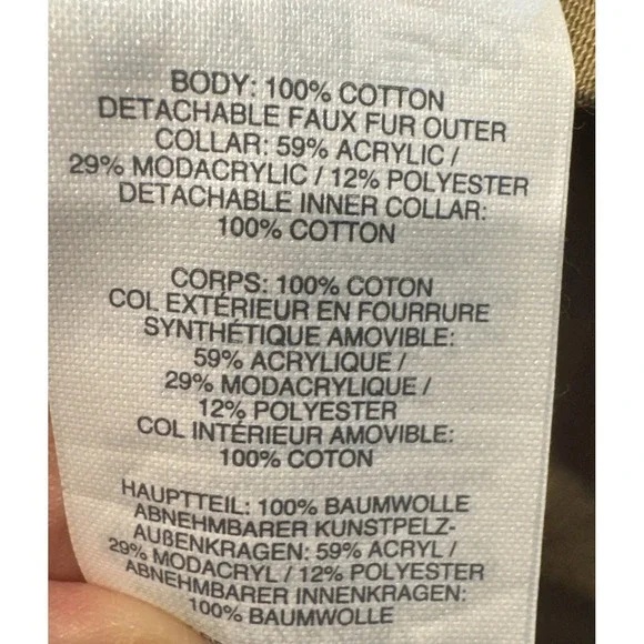 J Crew Peplum Chino Jacket Faux Fur Collar Ridge Khaki Style# H1641 Belted Funky - Picture 9 of 10